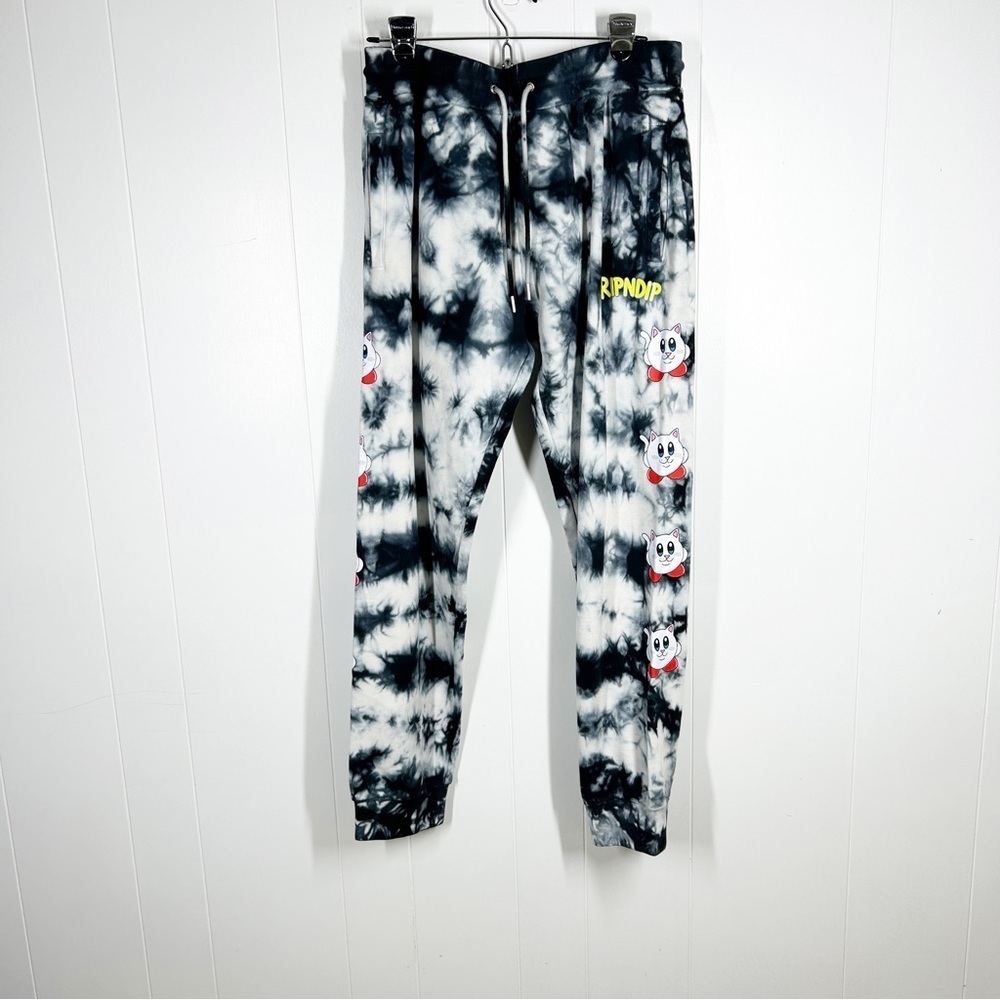 NEW Rip n Dip Tie Dye Cat Face Joggers Large